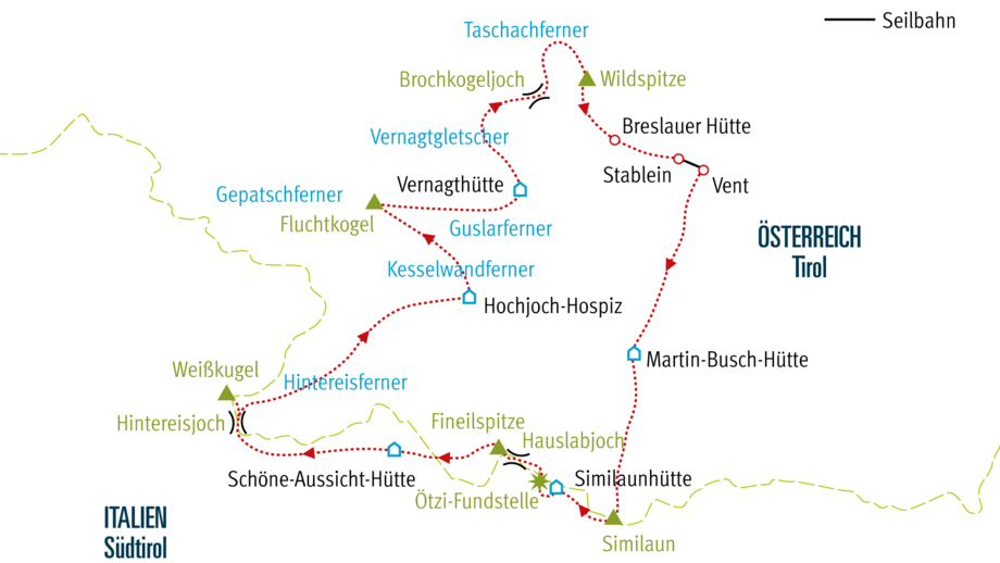 Karte HDOETZ Hochgebirgsdurchquerung der Ötztaler Alpen