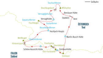 Karte HDOETZ Hochgebirgsdurchquerung Ötztaler Alpen YSHDOETZ