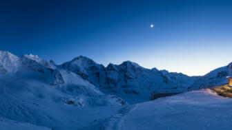Sonnenuntergang an der Diavolezza in Graubünden