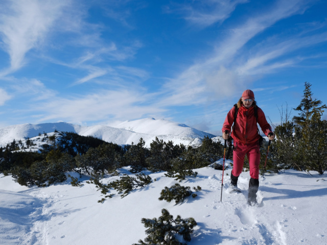 Schneeschuh -Wanderer Hohe Tatra