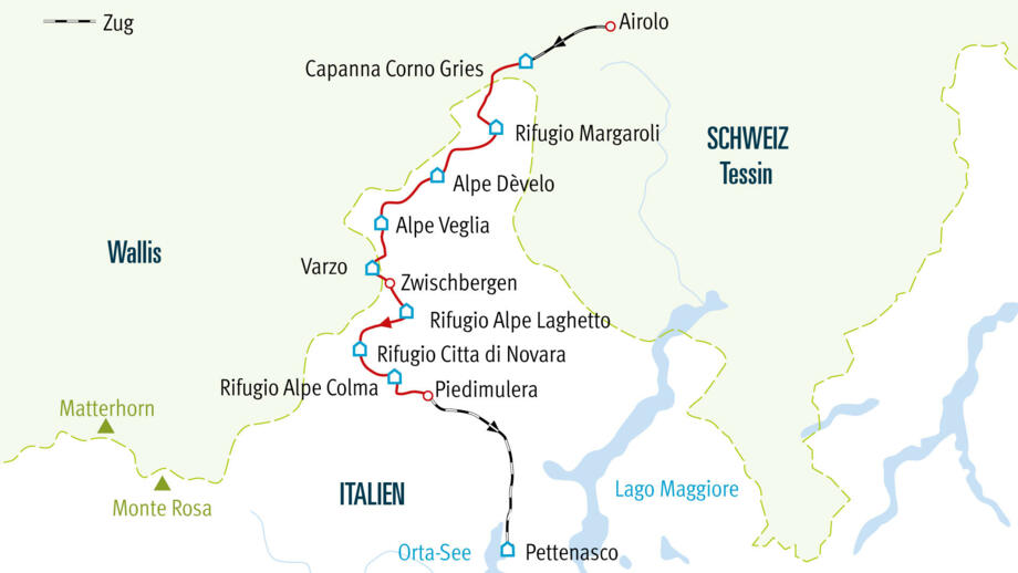 1. Etappe der Grande Traversata delle Alpi Karte