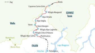 1. Etappe der Grande Traversata delle Alpi Karte