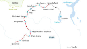 2. Etappe der Grande Traversata Delle Alpi Karte
