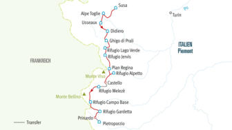Karte der 4. Etappe der Grande Traversata delle Alpi AQGTA4