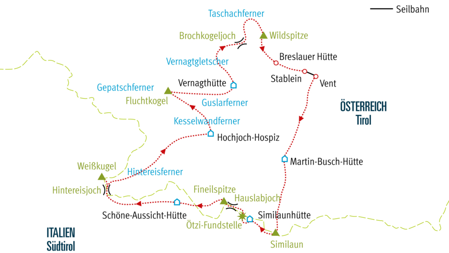 Karte HDOETZ Hochgebirgsdurchquerung Ötztaler Alpen YSHDOETZ