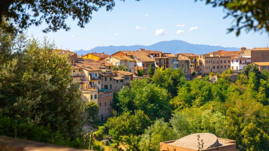 Panoramaansicht der Stadt von San Miniato in der Toskana