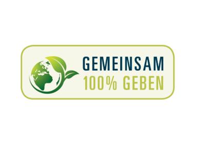 Logo unseres Kompensationsprojekts Gemeinsam 100% Geben