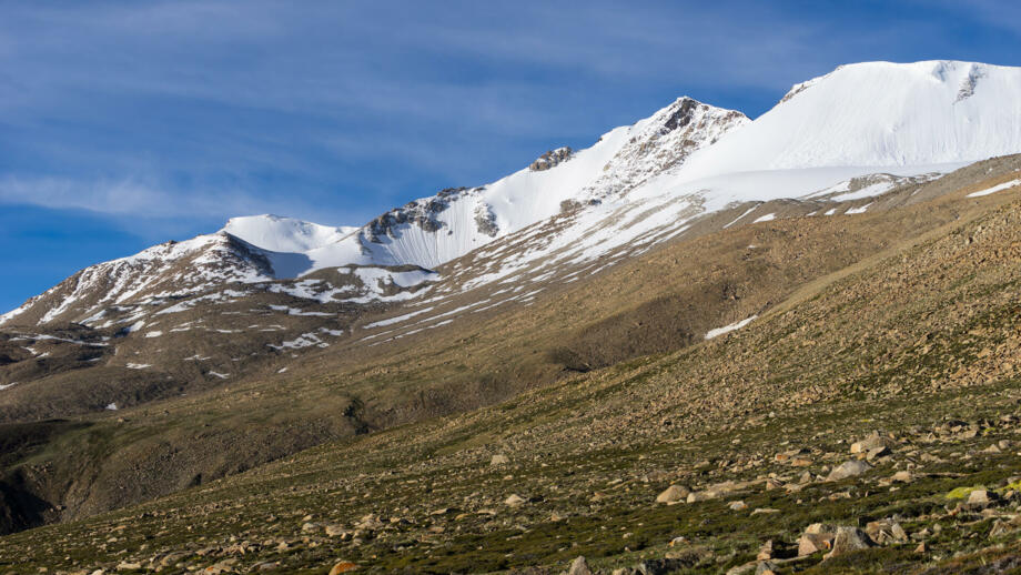 Sechstausender Mentok Peak in Rupshu mit Eiskappe