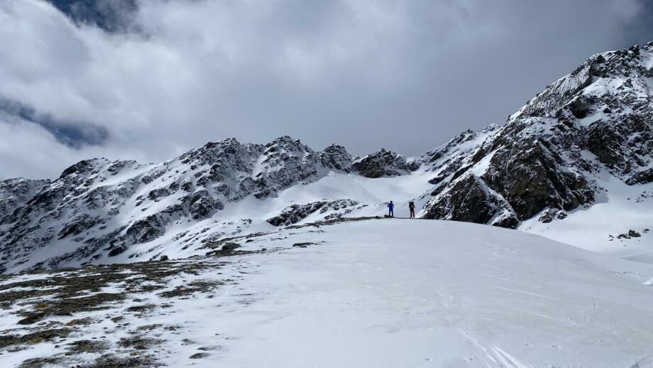 Bergrücken während Skitour nahe Ortler