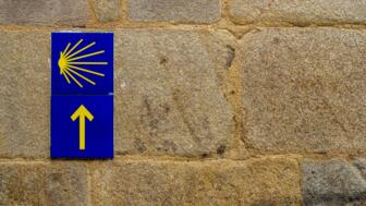 Camino de Santiago Schild Pontevedra