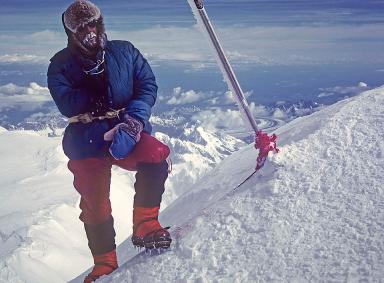Bergsteiger auf dem Gipfel des Denali