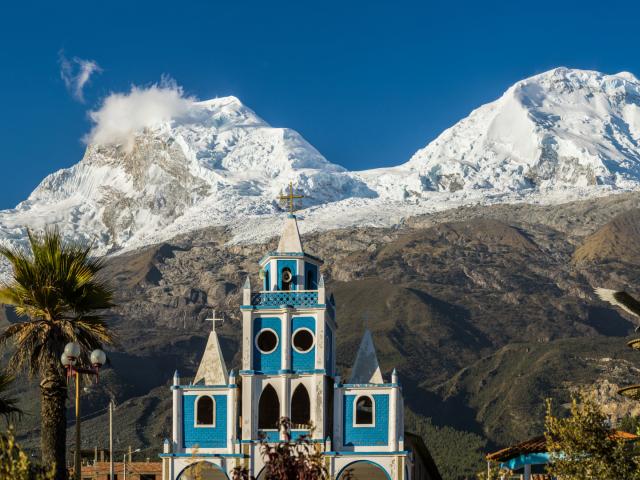 Blick von Huaraz in Cordillera Blanca