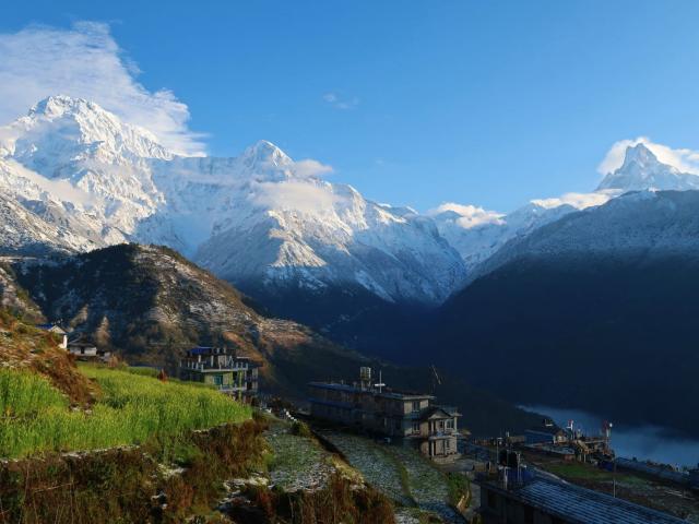 Bergdorf Ghandruk im Annapurnagebiet in Nepal