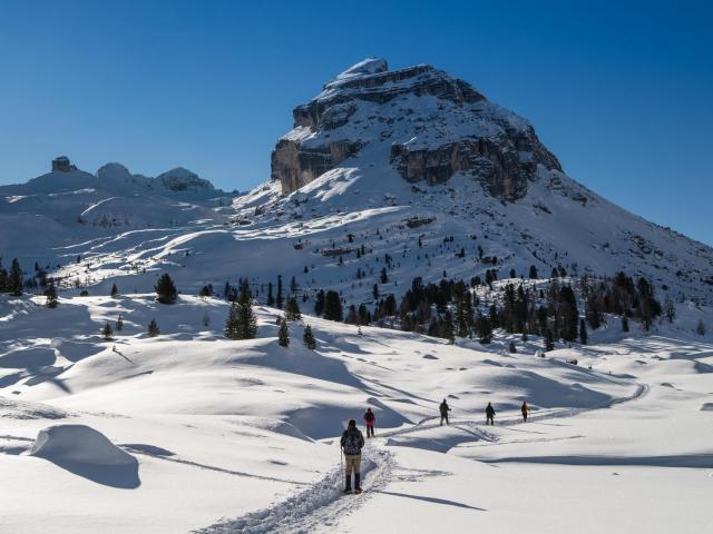 Schneeschuhwandern in den Dolomiten