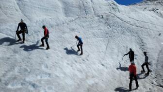 Steigeisenübungen am Gletscher