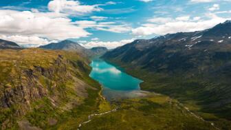 Panorama Blick von Gjendetunga über den Gjende See
