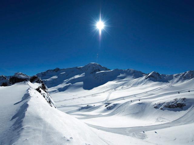 Sicht auf das Skigebiet vom Kaunertaler Gletscher