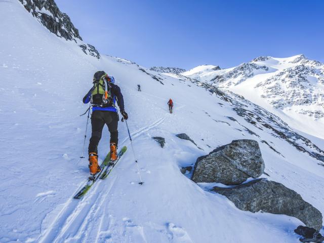 Technisch anspruchsvoller Skitouren Aufstieg