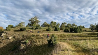 Ein Gruppe Mountainbiker unterwegs im Altmühltal.