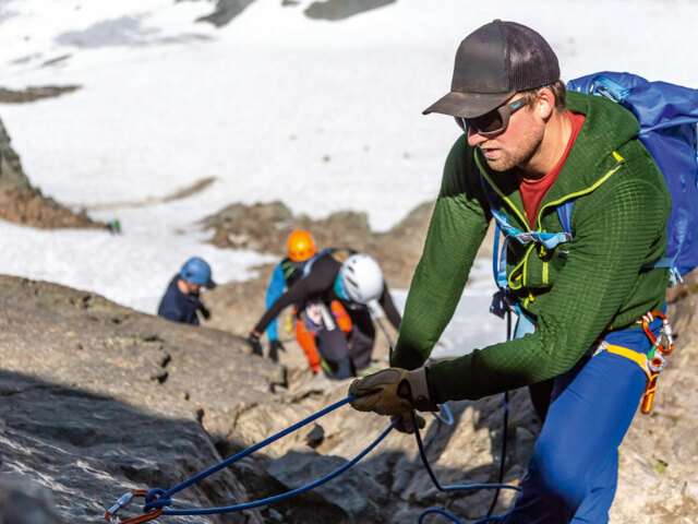 Gruppe am Klettersteig.