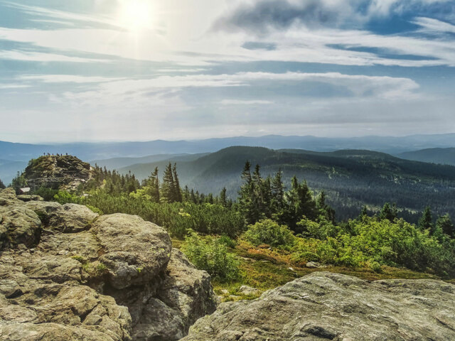 Blick vom großen Arber auf den Bayerischen Wald