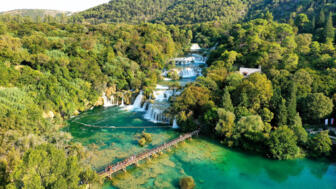 Wasserfall im Krka Nationalapark in Kroatien