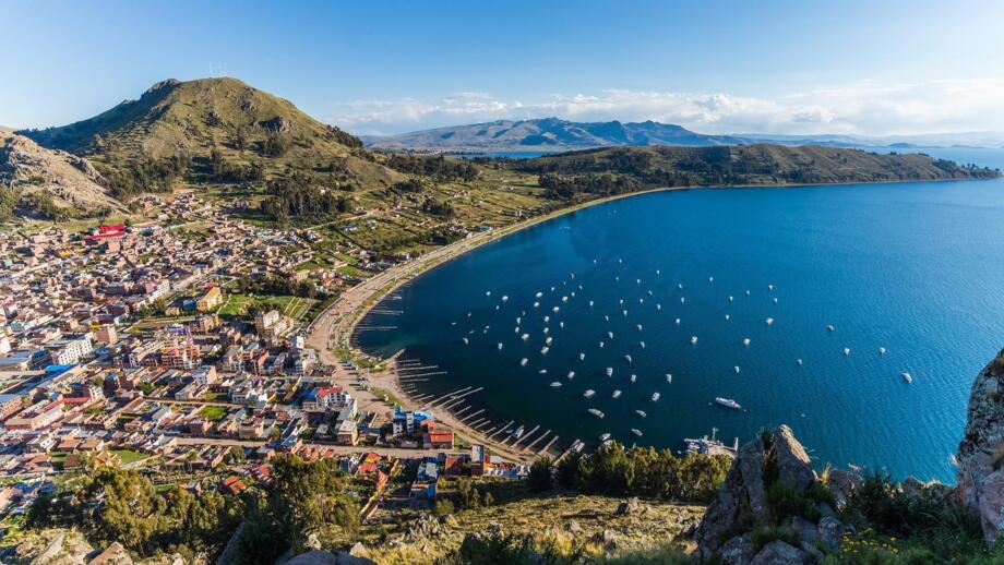 Wallfahrtswort Copacabana am Titicacasee in Bolivien