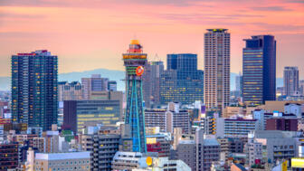 Luftaufnahme der Stadt Osaka