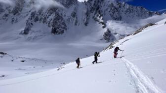 Freeriden in Chamonix Aufstieg