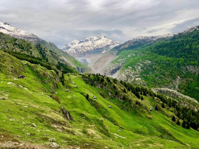 Grüne Wiesen und Berge