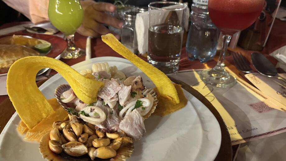 Cheviche, marinierte Meeresfrüchte, typisches, peruanisches Essen