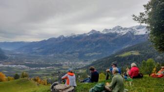 Pause mit Ausblick auf Obere Vinschgau