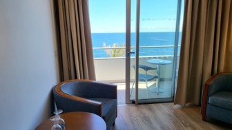 Zimmer mit Meerblick im Hotel Rocamar auf Madeira