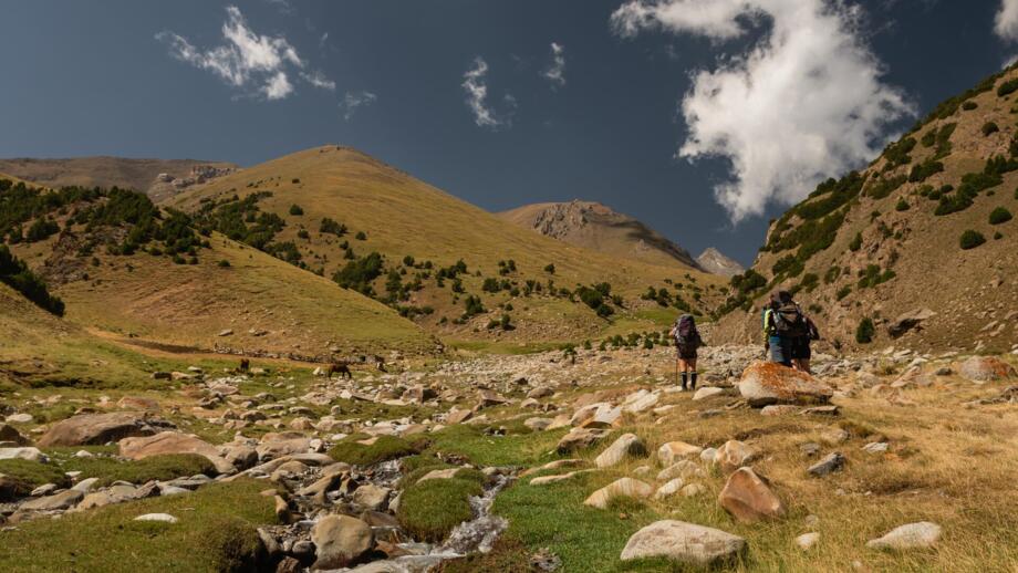 Wandergruppe in der Turkestan Range