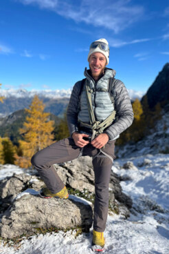 Bergführer Michael Wirnsberger perfekt am Berg in Szene gesetzt