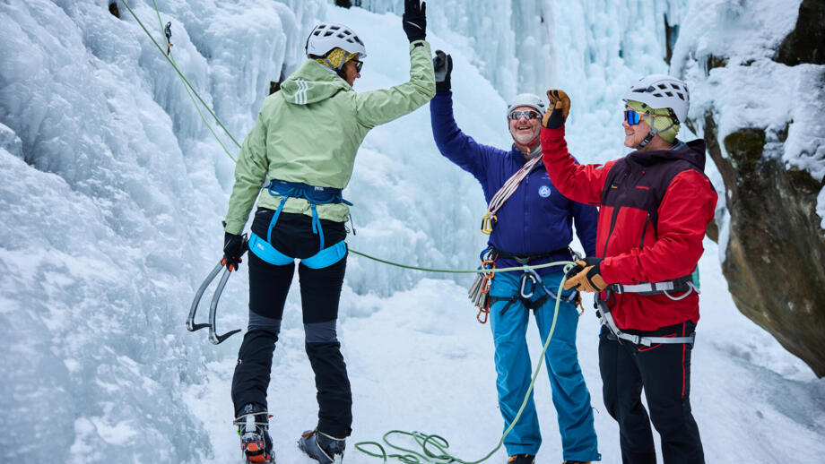 Eisklettern in der Eiswelt Taschachschlucht
