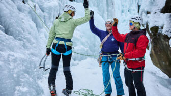 Eisklettern in der Eiswelt Taschachschlucht