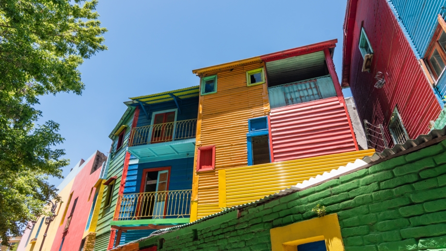 Bunte Häuser in Buenos Aires
