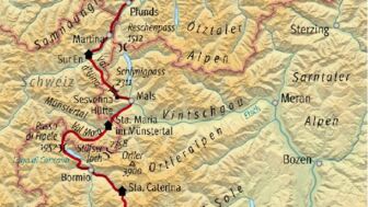 Eine Karte mit dem Streckenverlauf der Tour von Leutasch an den Gardasee