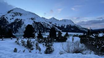 Schneebedeckte Landschaft im Kühtai