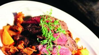 Finnisches Abendessen - Rosa Braten mit Pilzen und Kartoffeln