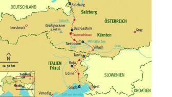 Karte Trekkingrad-Transalp: Salzburg-Grado