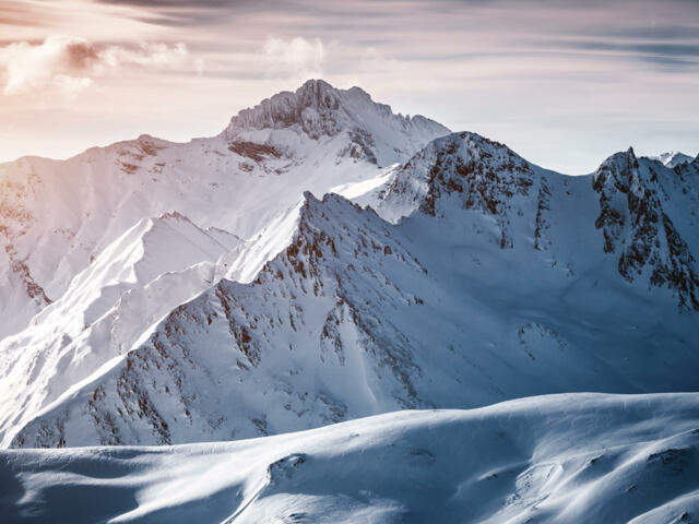 Bergpanorama im Winter bei guten Verhältnissen