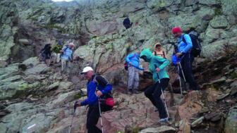 Wandergruppe auf der Alpenüberquerung