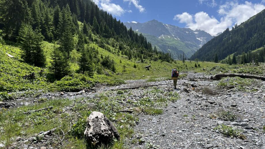 Wanderin im Tal