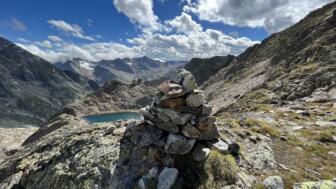 Ausblick auf die Hildesheimer Hütte und den Trinkwassersee