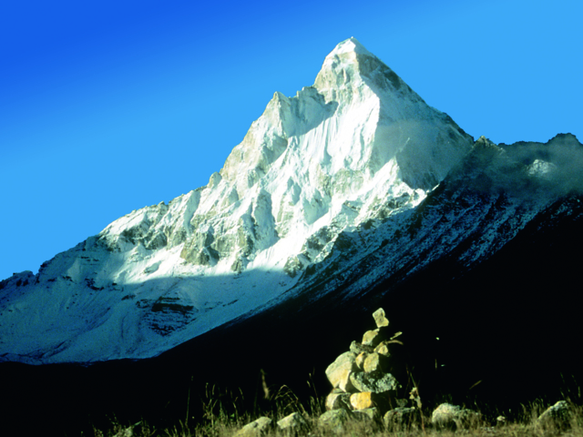 Shivling von Tapovan aus gesehen