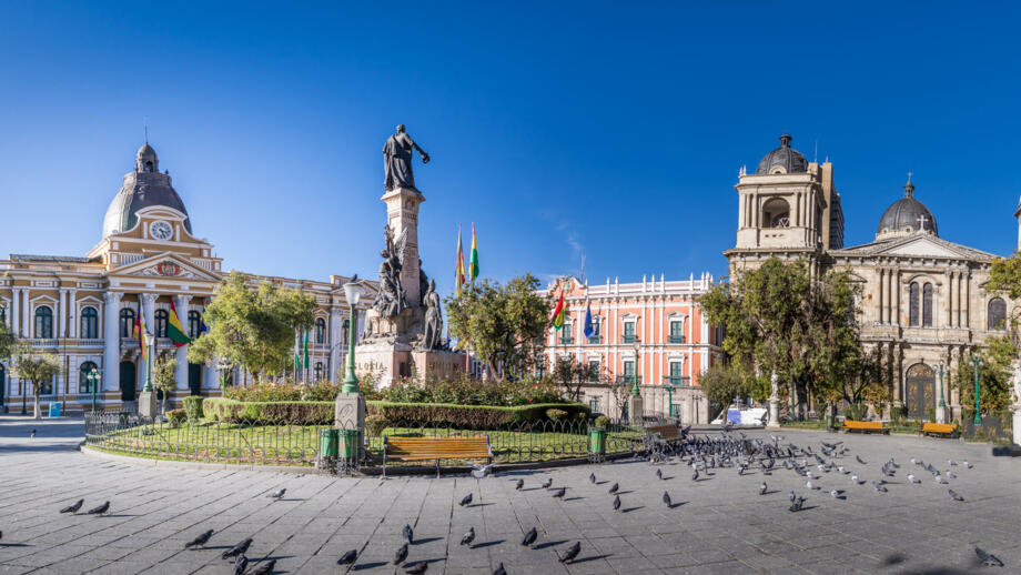 La Paz mit Regierungspalast und Kathedrale