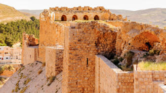 Ruinen der Kreuzritterburg von Kerak in Jordanien