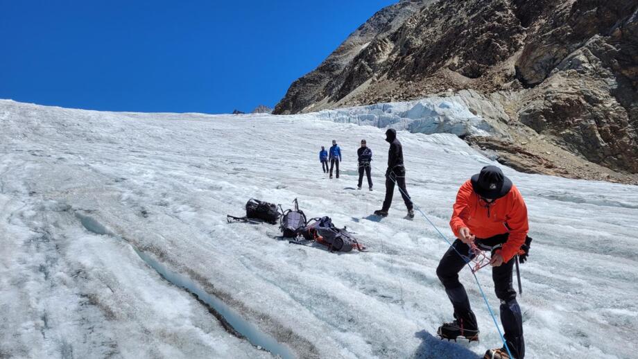 Übung der Spaltenrettung